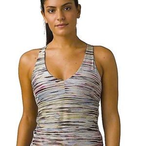NWT prAna Layna Bra Tank Top Size XL in color multi striations